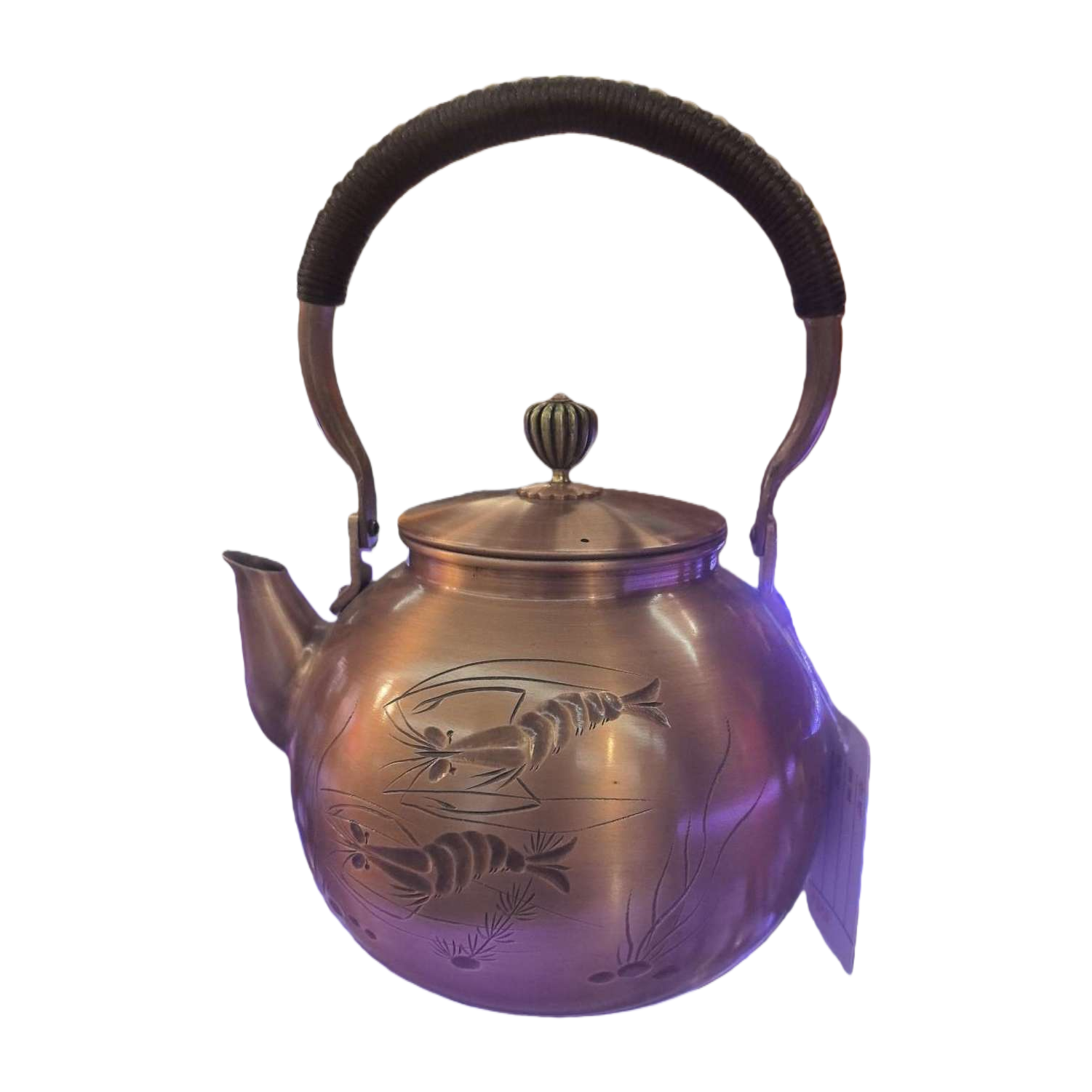 铜制茶壶 手工锻打复古中式泡茶壶 家用煮茶器白底实物图