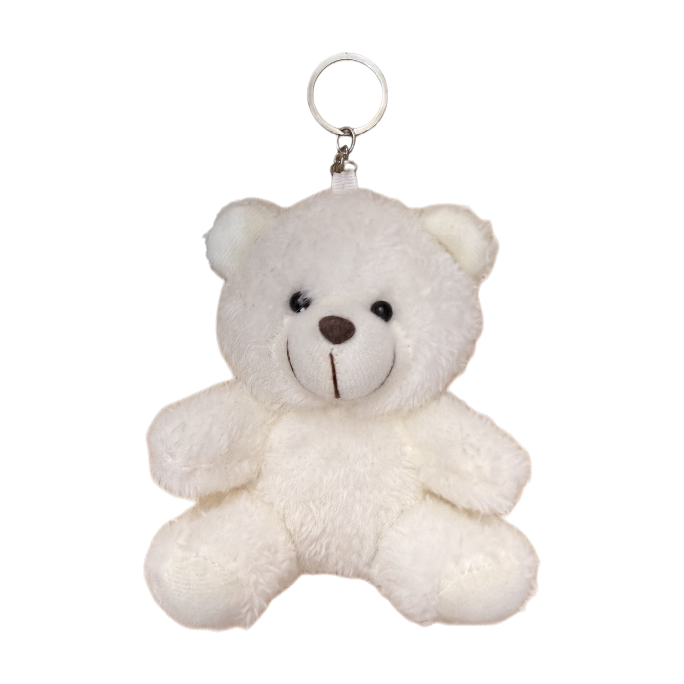 White plush bear pendant, cute plush toy keychain, car bag decoration Item Picture