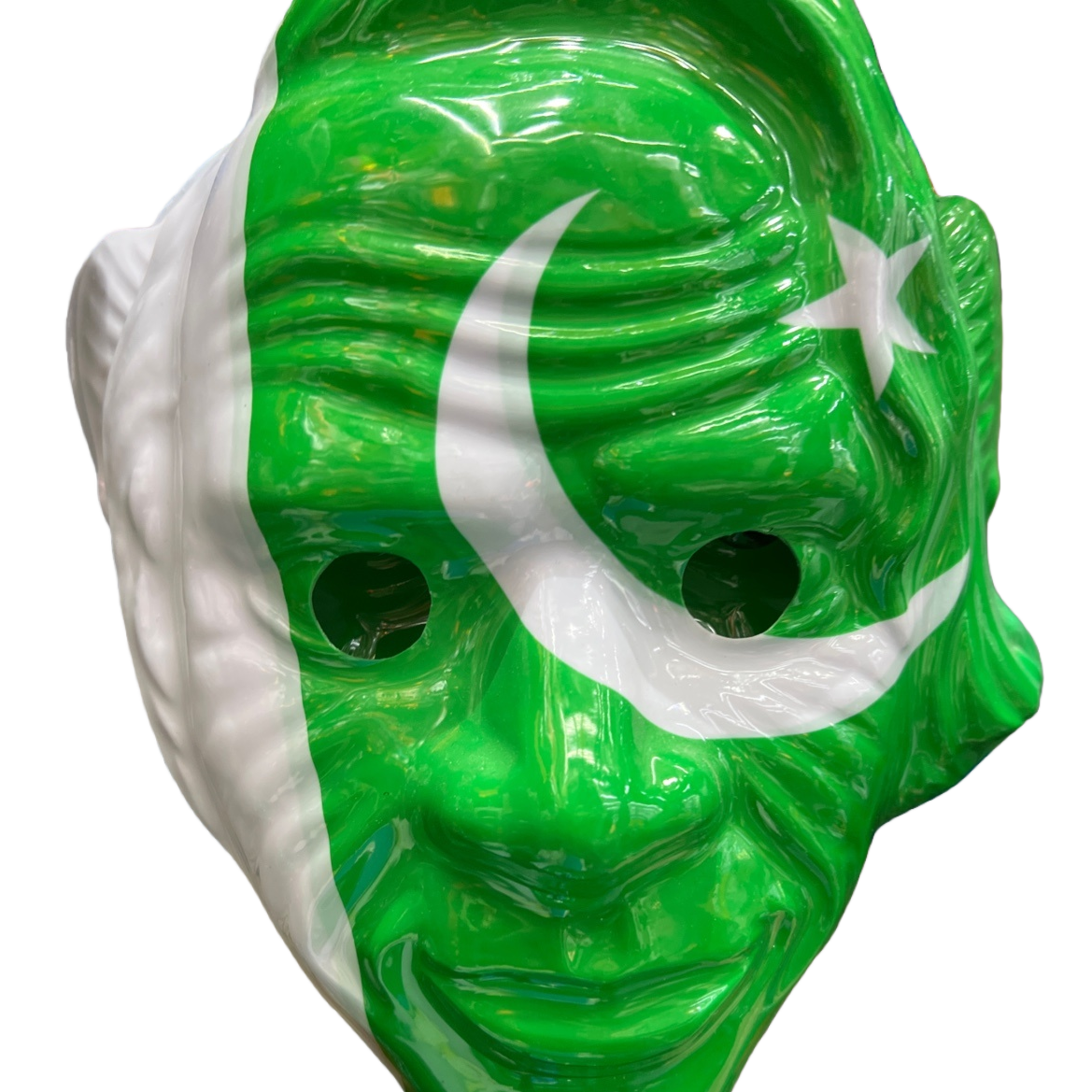 A breathable and comfortable cosplay prop with a realistic printed mask featuring the flag pattern of Pakistan Item Picture