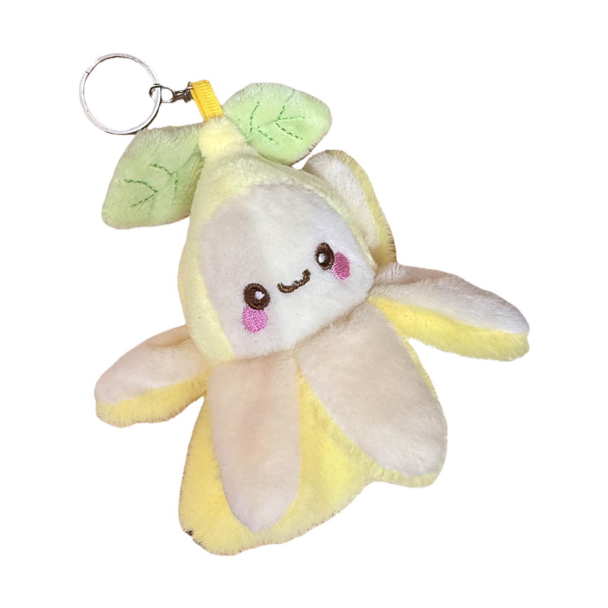 A cute and soft banana-shaped plush toy pendant for home decoration, a car keychain Item Picture
