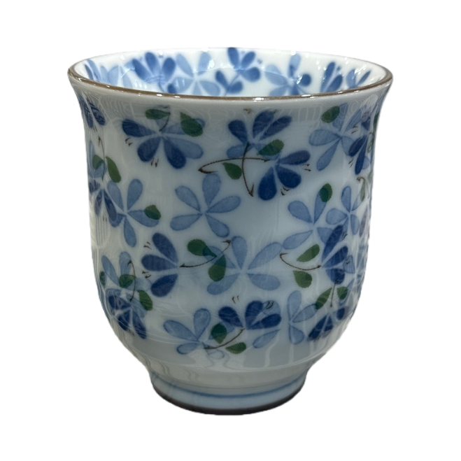 Blue floral pattern ceramic cup, household mug, tea cup, coffee cup, high-temperature glazed surface Item Picture