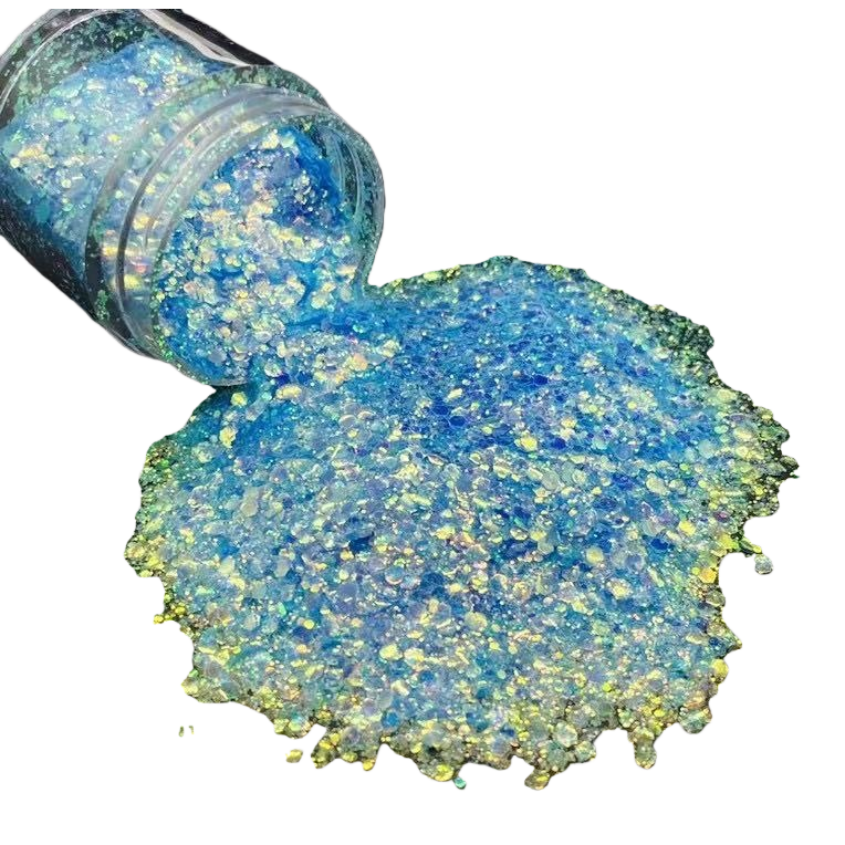 Light blue golden onion powder, glitter powder, sequined golden onion glitter powder, golden shiny decorative powder Item Picture