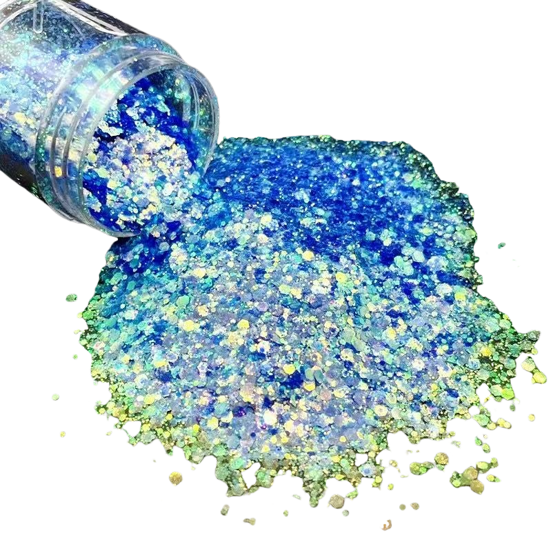 Blue glitter powder, fine glitter powder for nail art and makeup to decorate sequins Item Picture