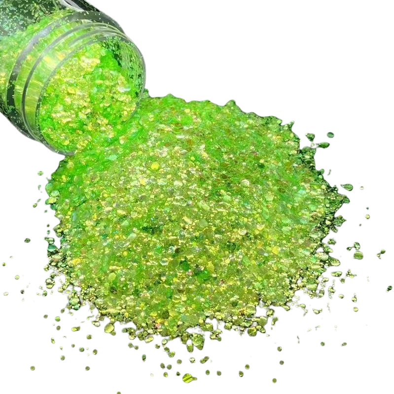 Green glitter particle nail polish decoration sequin nail polish accessory Item Picture