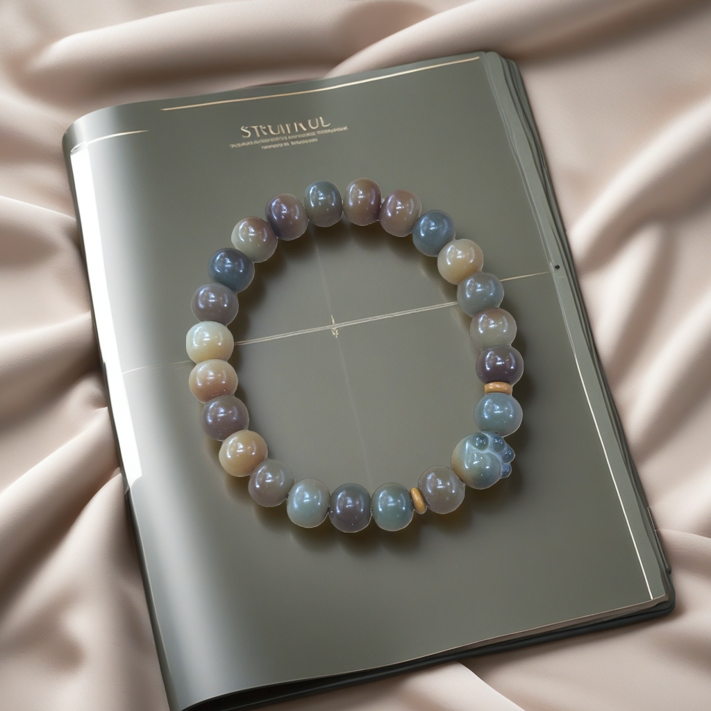 Natural crystal bead bracelet with adjustable rope, a fashionable accessory suitable for both men and women details Picture