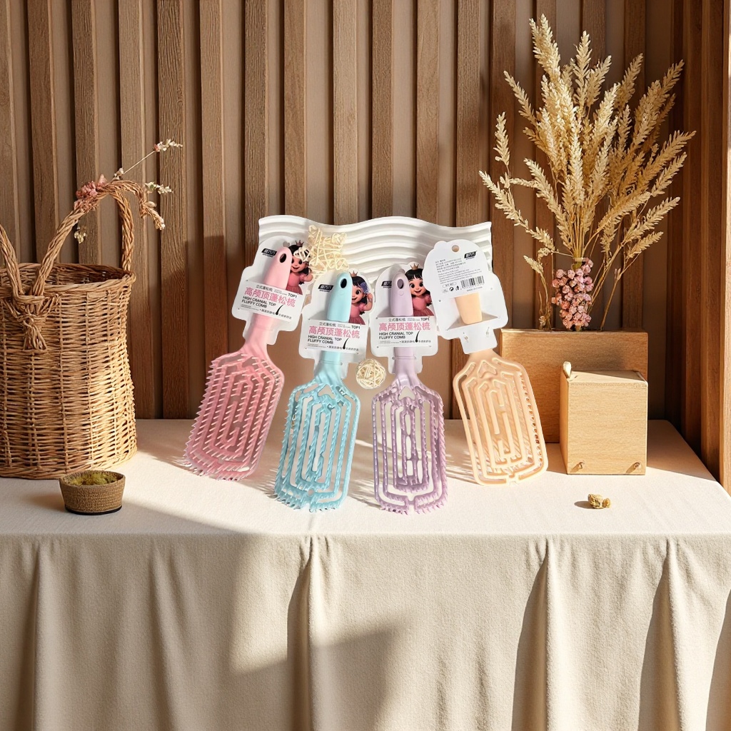 High skull top fluffy comb, rich hair root massage comb, large tooth pitch anti-tangling comb details Picture