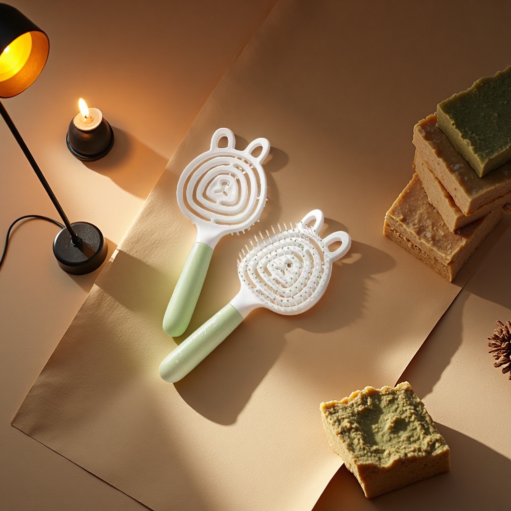 Cute rabbit-shaped comb, sweet and girlish hair comb, daily hair care and massage comb Application Scenario