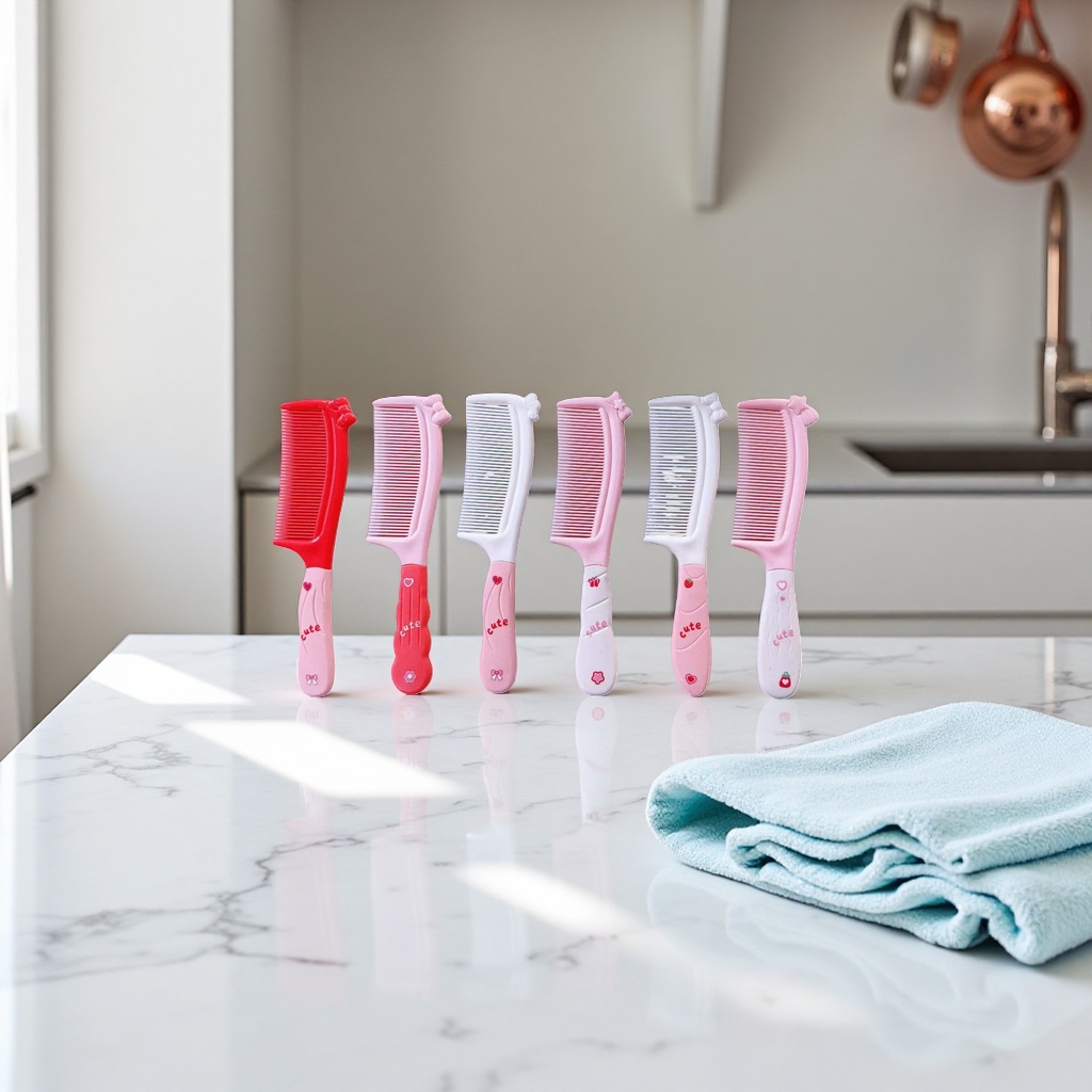 The cherry powder series hair comb is smooth, anti-static, and can massage the scalp to create a fluffy look