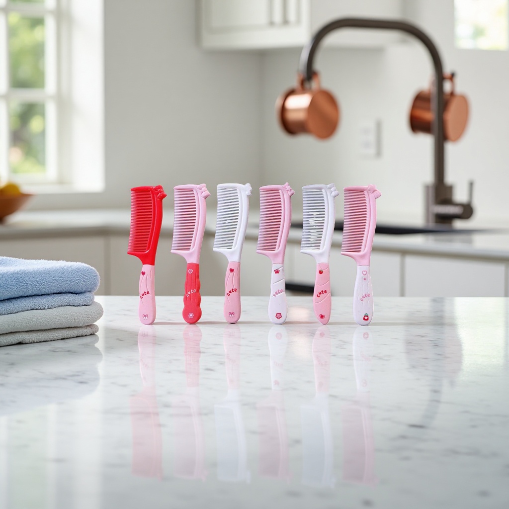 The cherry powder series hair comb is smooth, anti-static, and can massage the scalp to create a fluffy look Application Scenario