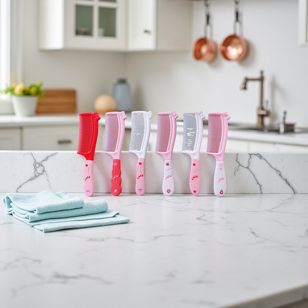 The cherry powder series hair comb is smooth, anti-static, and can massage the scalp to create a fluffy look details Picture