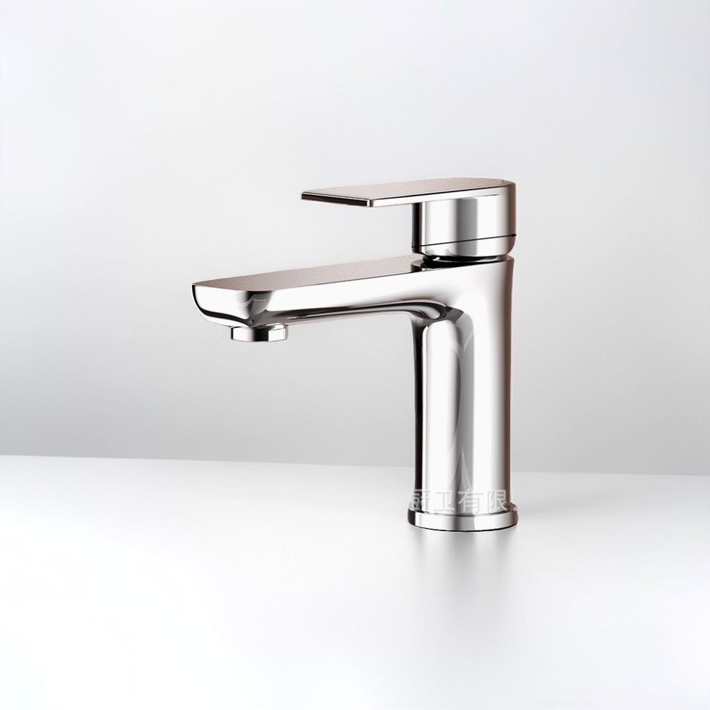 Bright silver hot and cold water faucet