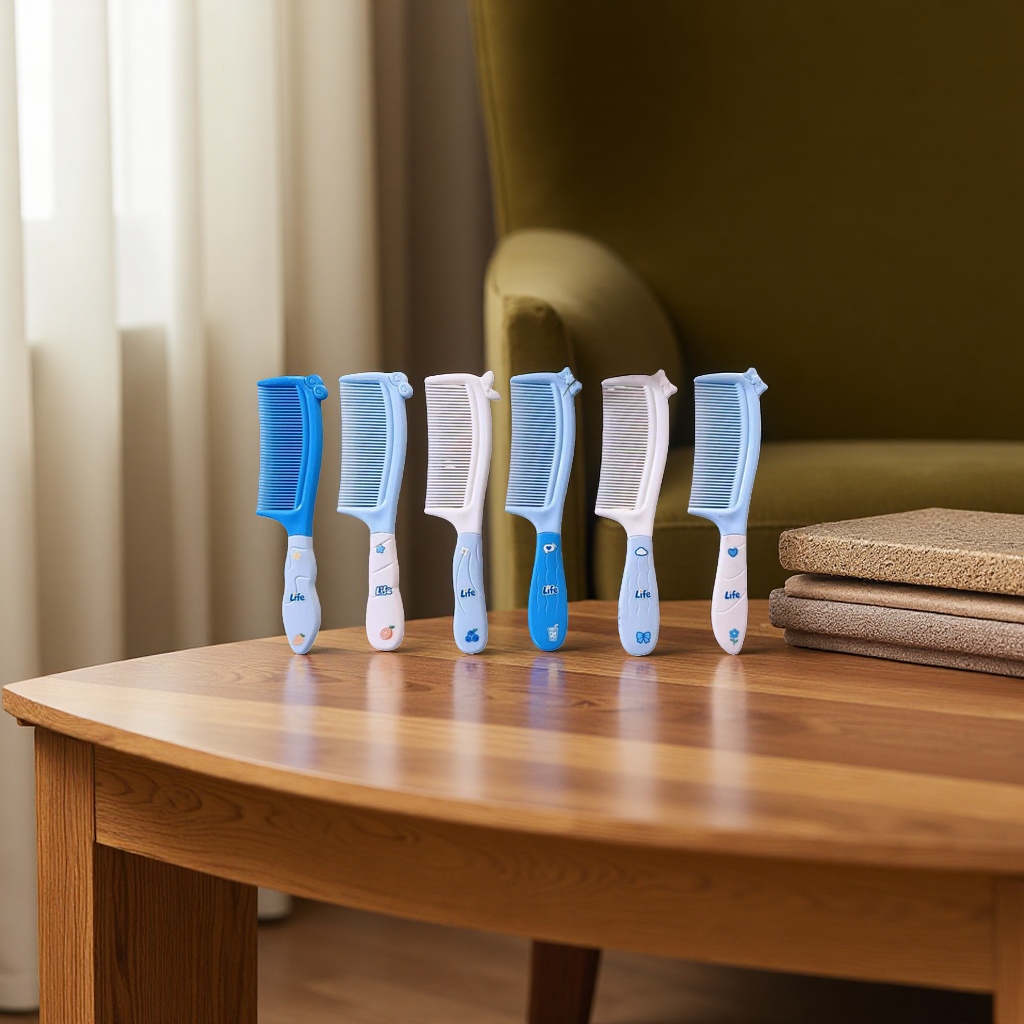 The blue series hair comb is a flexible and anti-static massage comb, a household hair care and styling tool Application Scenario