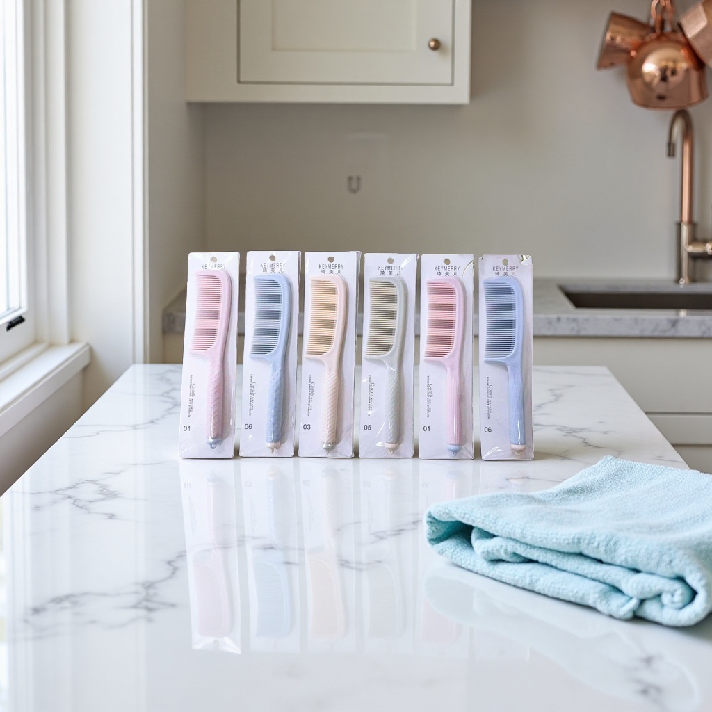 The round-handled styling comb is a professional hair care comb that is anti-static, smooth and does no harm to hair