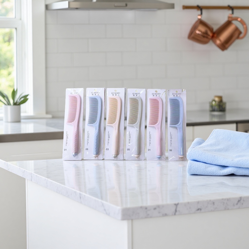 The round-handled styling comb is a professional hair care comb that is anti-static, smooth and does no harm to hair details Picture