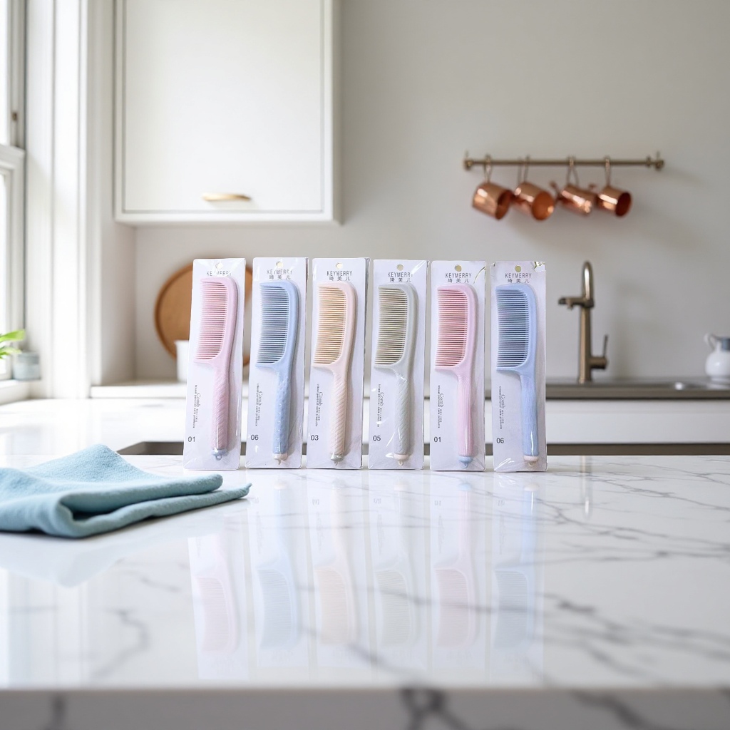 The round-handled styling comb is a professional hair care comb that is anti-static, smooth and does no harm to hair Specification image