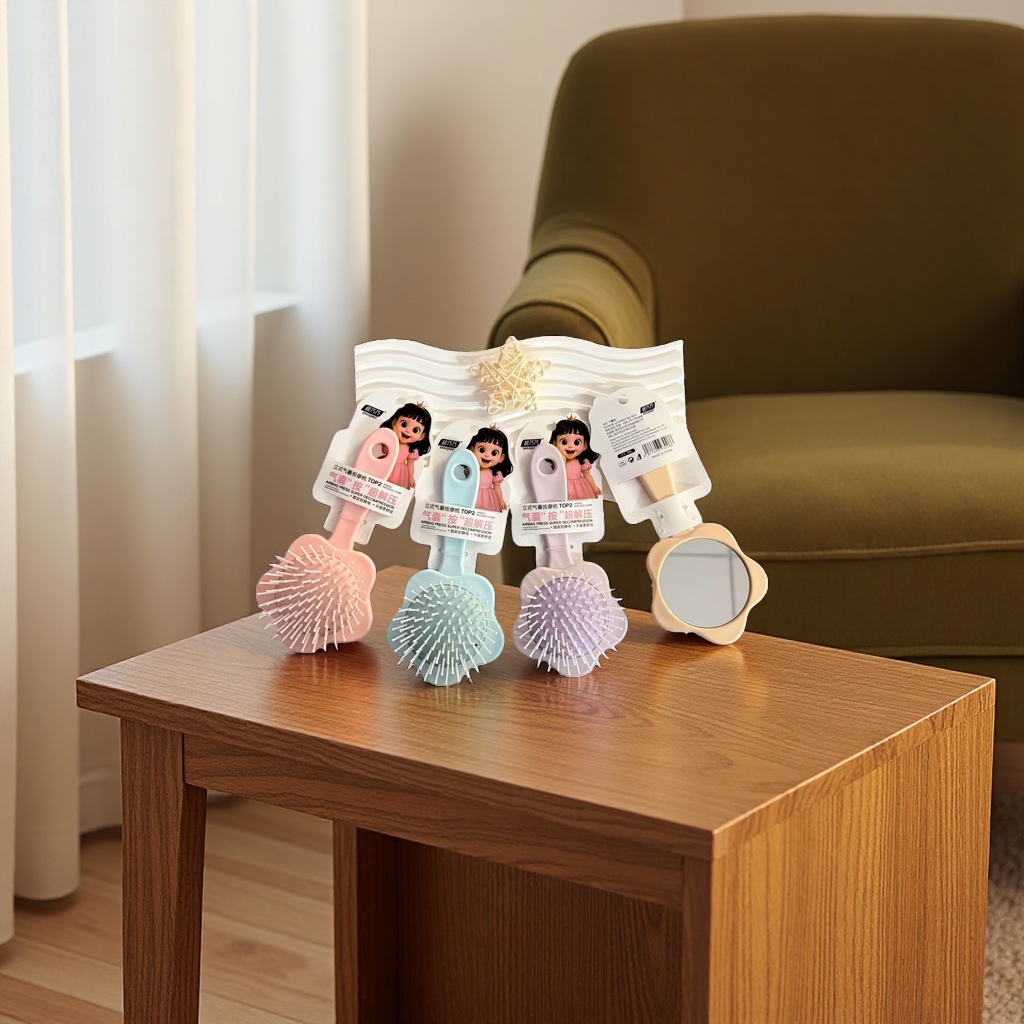 Wooden massage comb for smooth hair without harming the scalp. Home hair care comb, 20cm, 094851475 Specification image