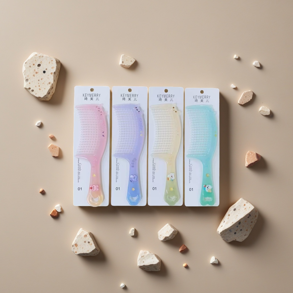 The fresh hair comb can smooth hair without damaging it, prevent static electricity and massage the scalp. It is portable for home use Specification image
