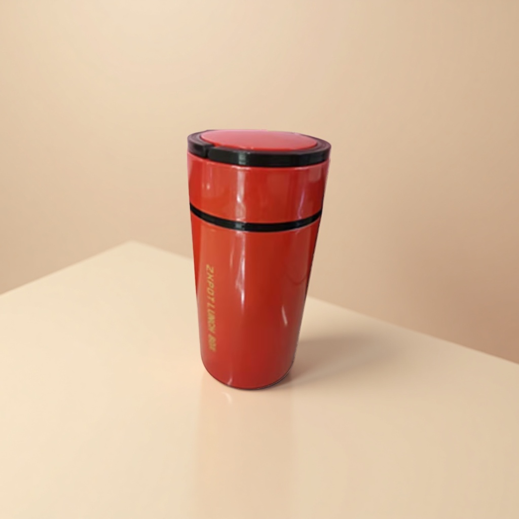 The main body of the red insulated cup is made of stainless steel with vacuum heat preservation capacity, 350ml. It is portable for home and office use Specification image