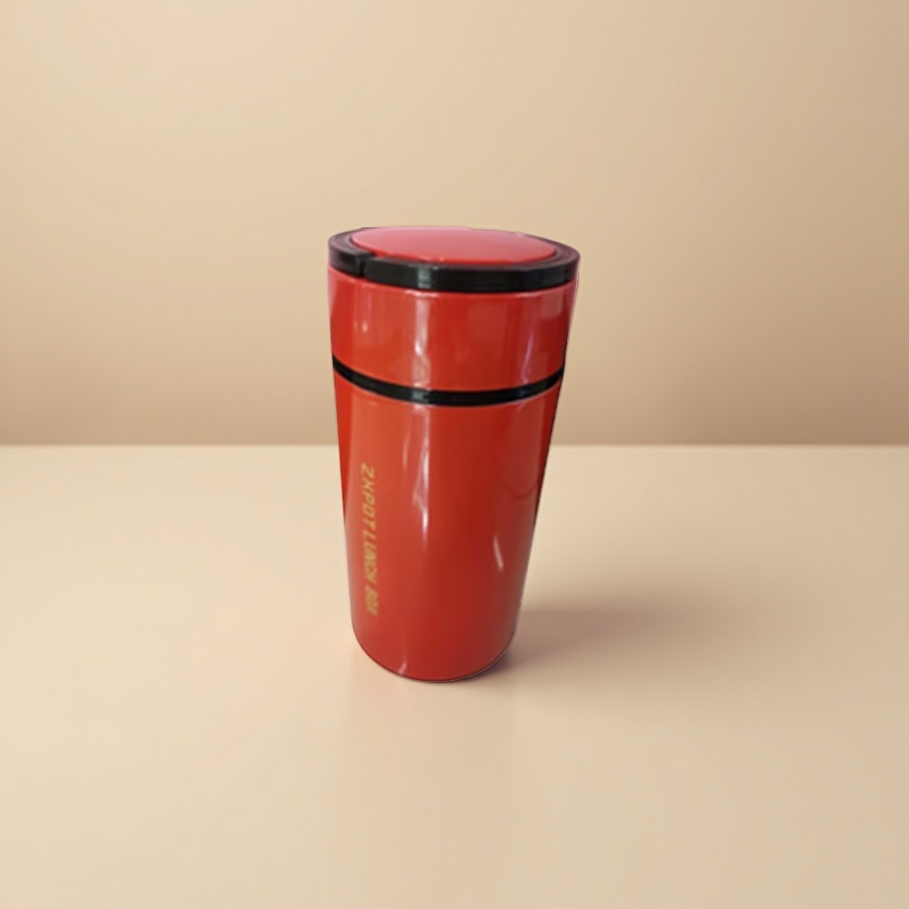 The main body of the red insulated cup is made of stainless steel with vacuum heat preservation capacity, 350ml. It is portable for home and office use Application Scenario