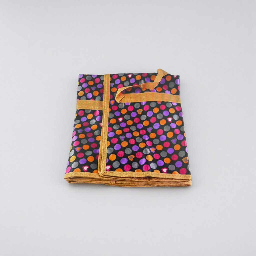 Colorful polka dot patterned folding cloth bag, fashionable, portable and large-capacity shopping storage bag details Picture