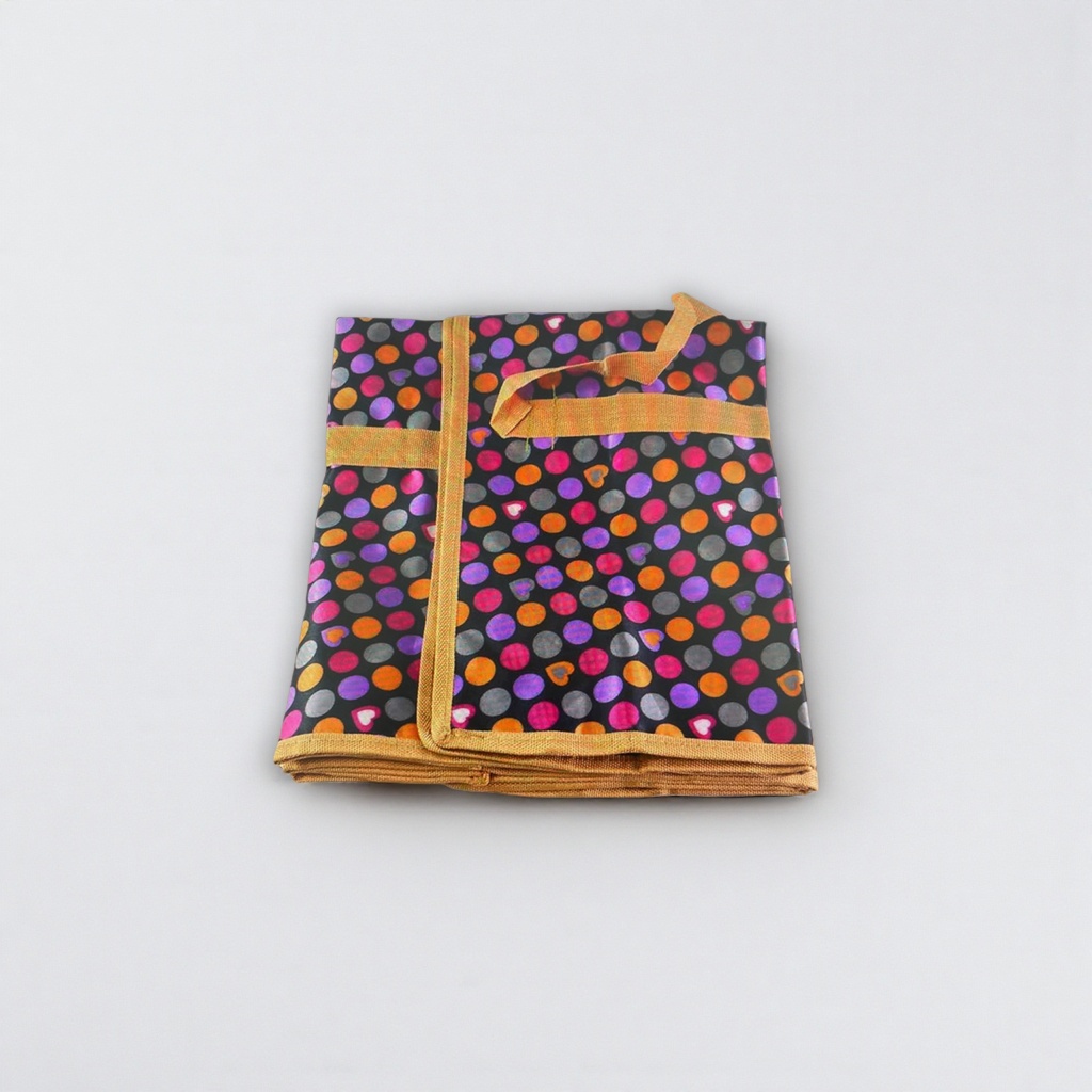 Colorful polka dot patterned folding cloth bag, fashionable, portable and large-capacity shopping storage bag