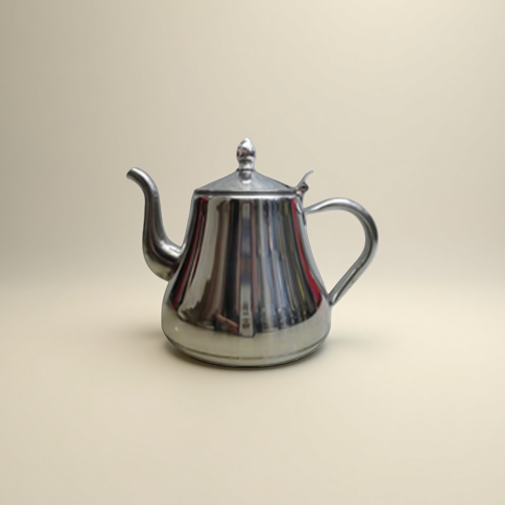 Metal teapot, hand-forged stainless steel insulated teapot, home and office tea brewing utensils, 095621982 details Picture