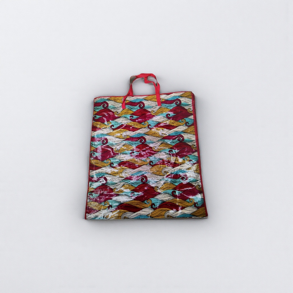 Colorful wave-patterned handbags, eco-friendly non-woven fabric reusable shopping bags