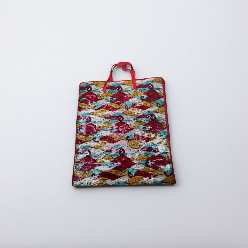 Colorful wave-patterned handbags, eco-friendly non-woven fabric reusable shopping bags details Picture