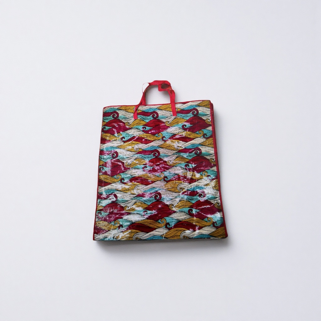 Colorful wave-patterned handbags, eco-friendly non-woven fabric reusable shopping bags Specification image