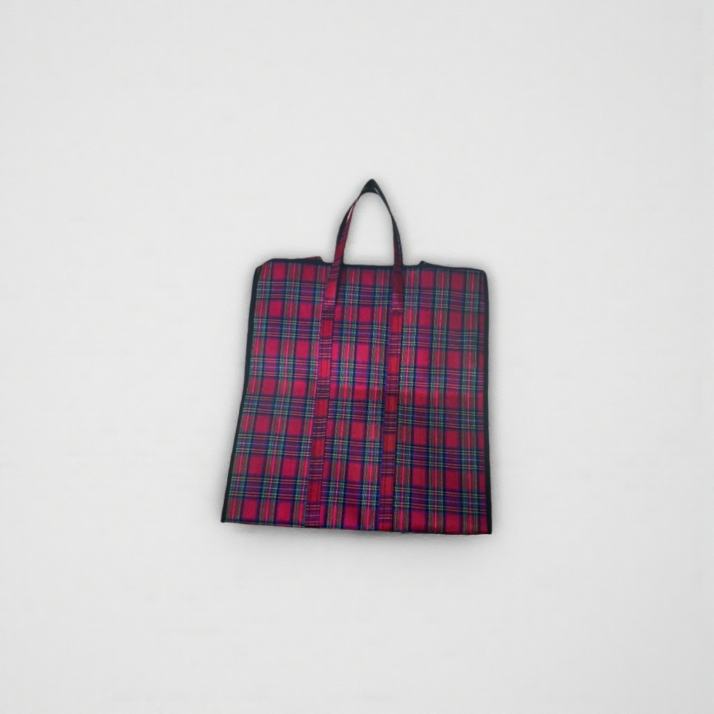 Checkered pattern handbag, large-capacity eco-friendly canvas shopping bag, foldable portable storage bag, 095912721 details Picture