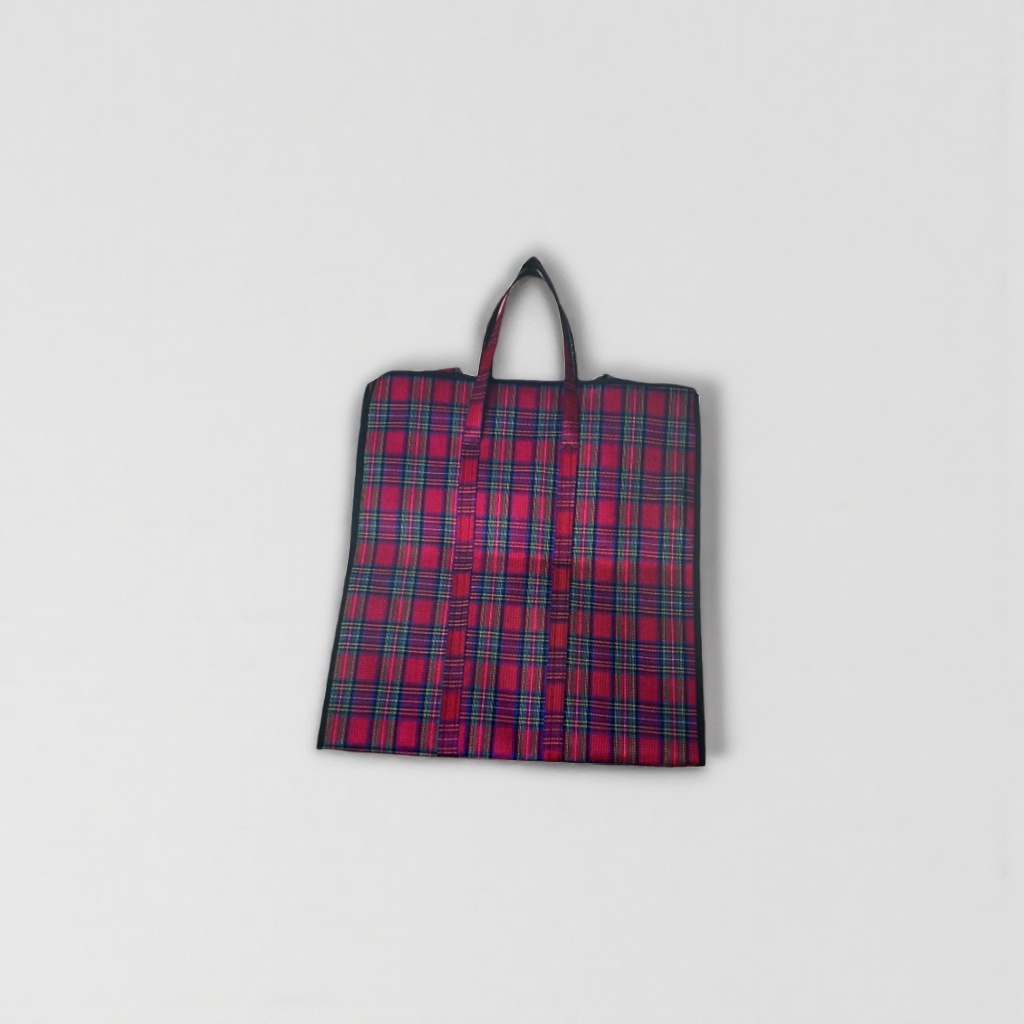 Checkered pattern handbag, large-capacity eco-friendly canvas shopping bag, foldable portable storage bag, 095912721 Application Scenario
