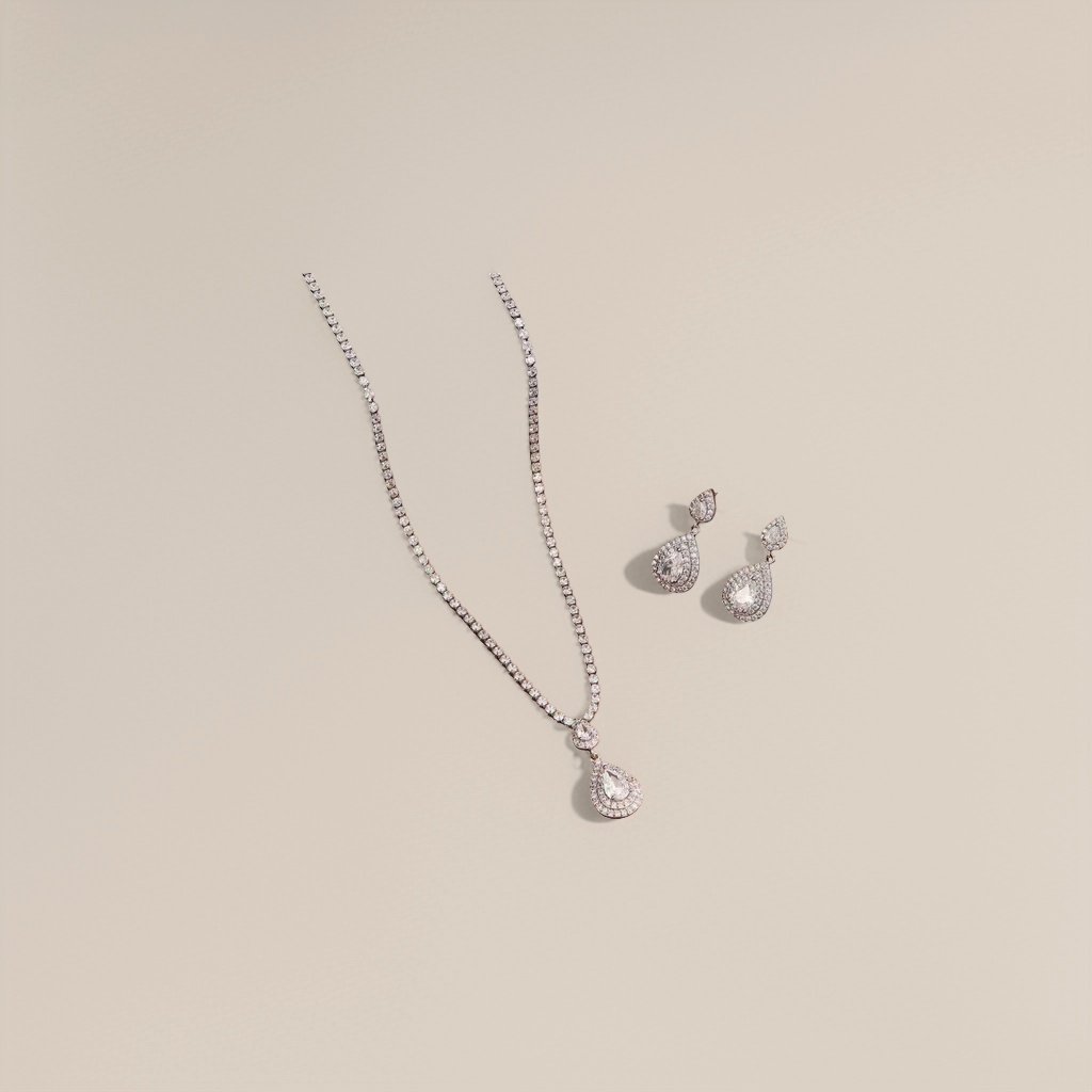 Jewelry necklace and earring set, a fashionable, versatile and exquisite gift box for women Specification image