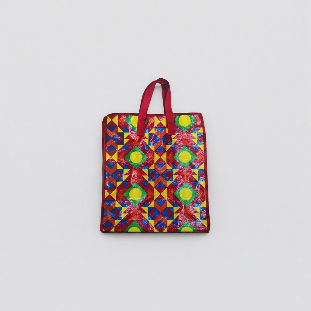 Colorful geometric pattern handbag, fashionable, simple and eco-friendly shopping bag 100109128 details Picture