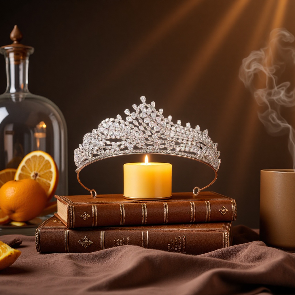 A magnificent diamond tiara hair accessory and a realistic crystal wedding headwear for brides Specification image