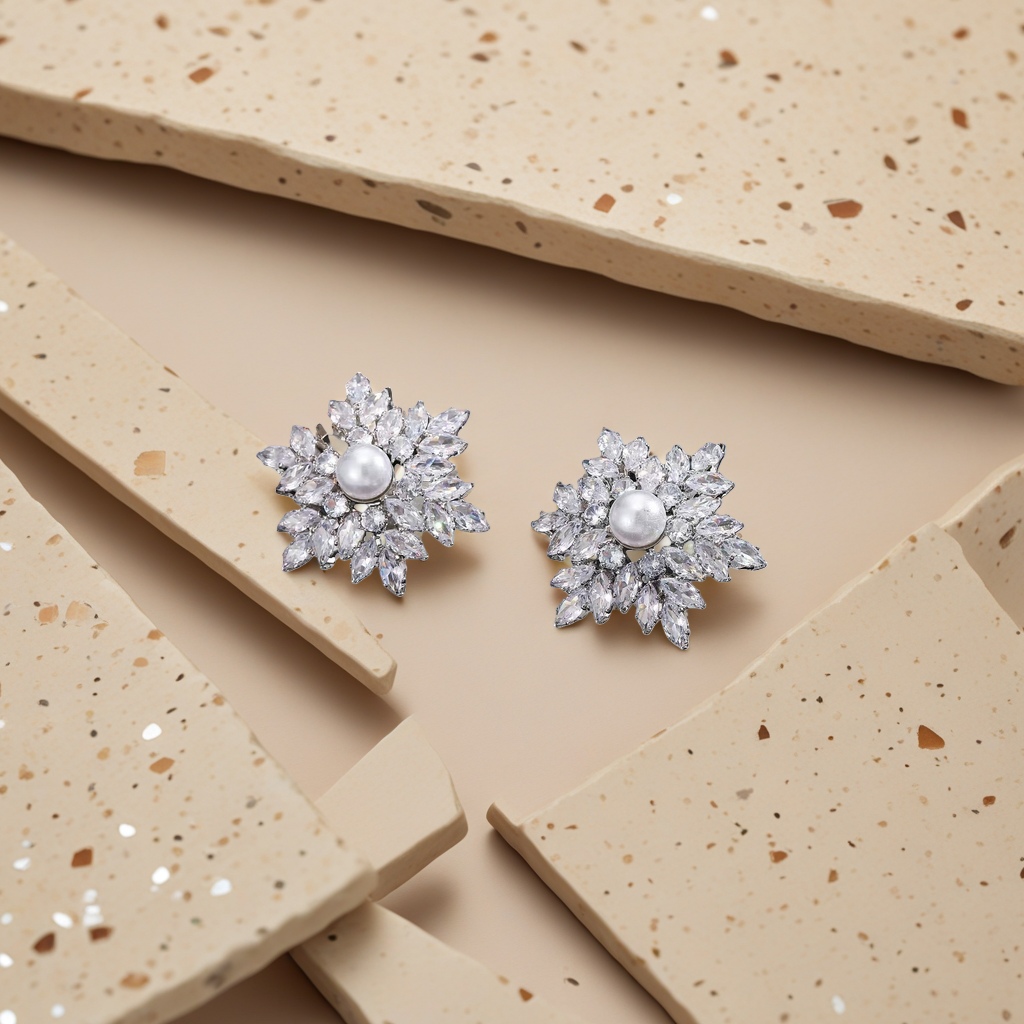 Pearl earrings, natural freshwater pearl stud earrings, simple and versatile earrings for women Application Scenario