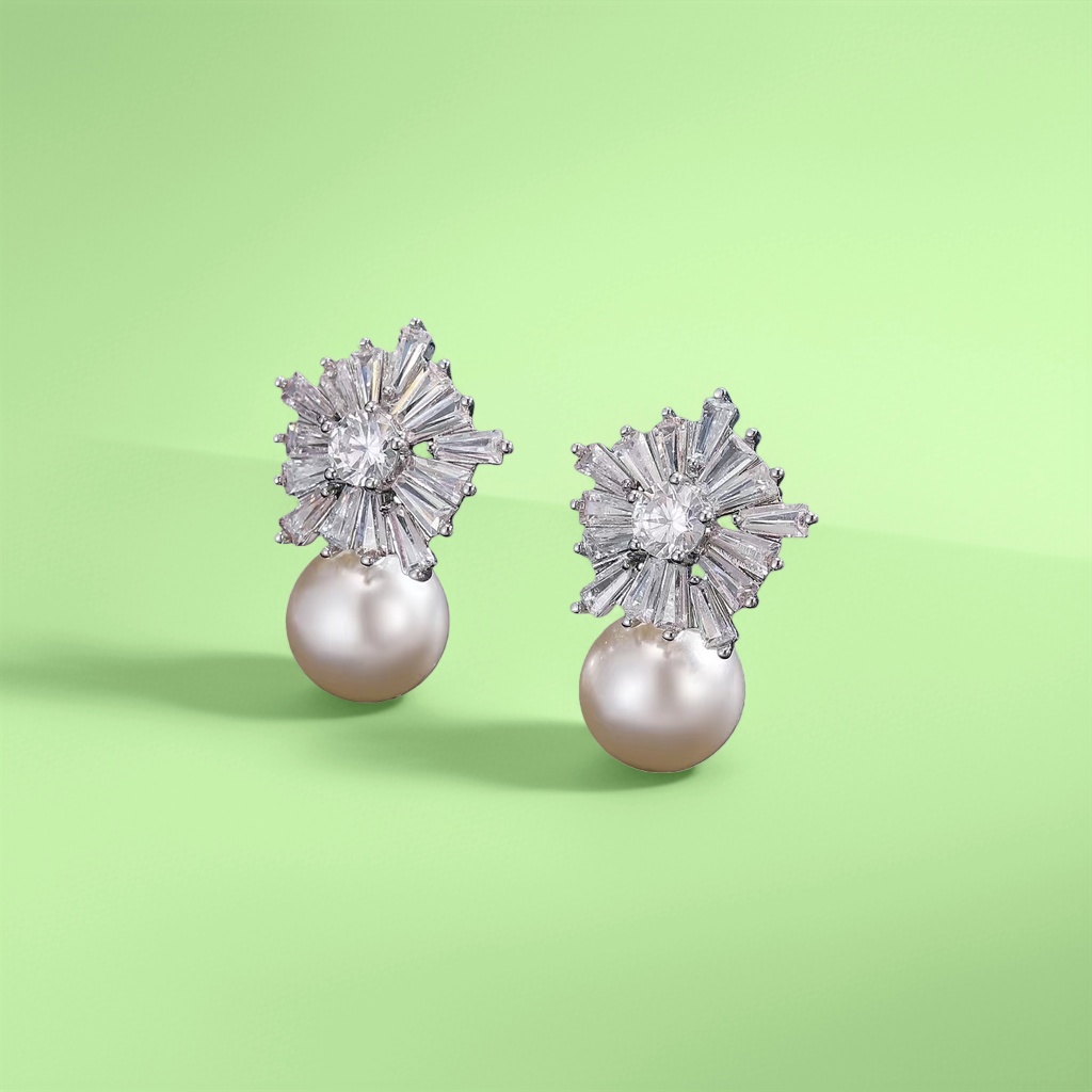 Pearl earrings for women, fashionable, simple and versatile earrings, 1 pair 100306432 Specification image