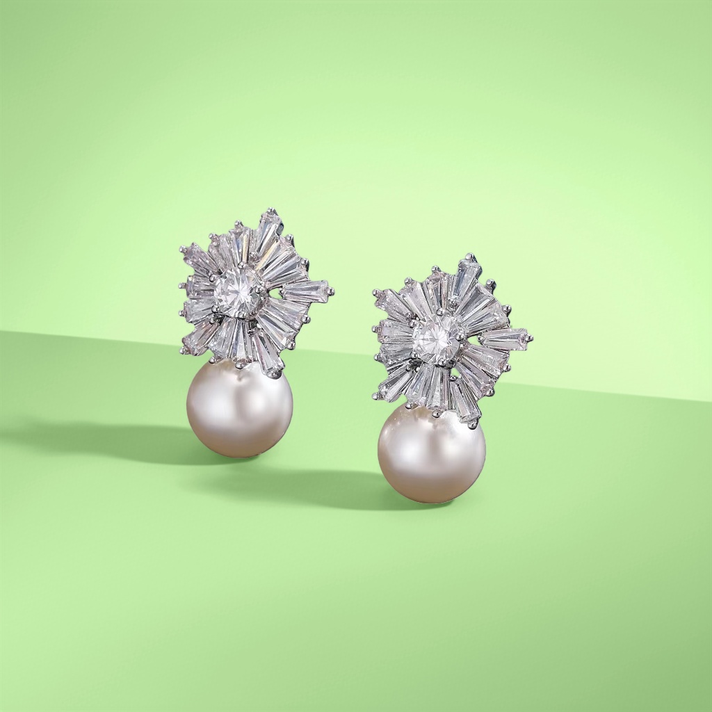 Pearl earrings for women, fashionable, simple and versatile earrings, 1 pair 100306432
