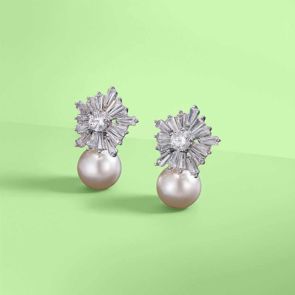 Pearl earrings for women, fashionable, simple and versatile earrings, 1 pair 100306432 details Picture