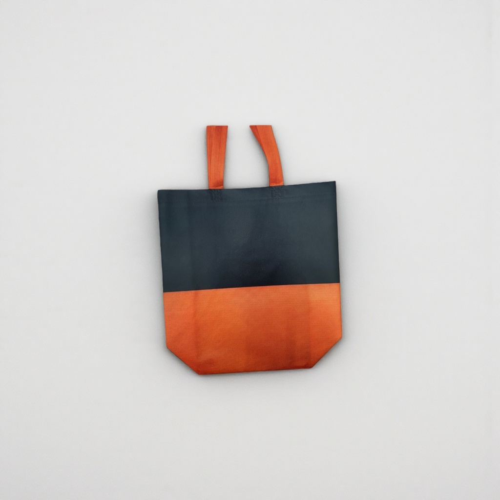 Orange and black spliced large-capacity shopping bag, hand-held eco-friendly canvas bag, foldable for storage Application Scenario