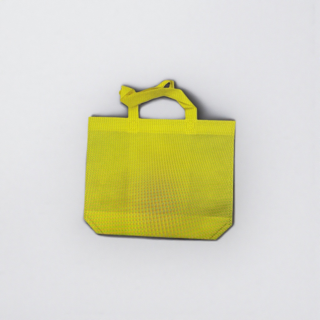 Yellow non-woven fabric hand-held eco-friendly shopping bag, reusable storage bag