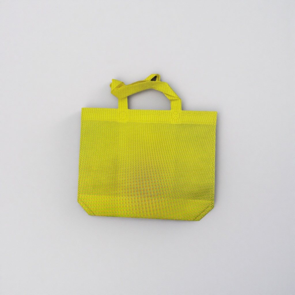 Yellow non-woven fabric hand-held eco-friendly shopping bag, reusable storage bag Specification image