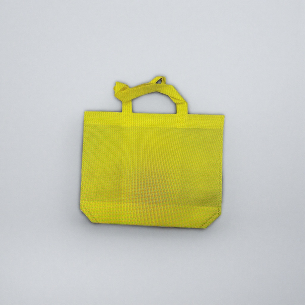 Yellow non-woven fabric hand-held eco-friendly shopping bag, reusable storage bag details Picture