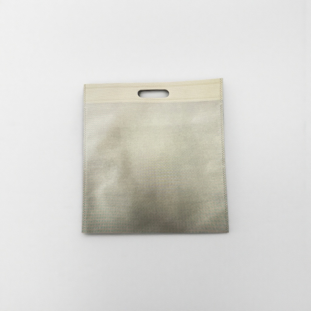 Beige non-woven fabric handbag, an eco-friendly and reusable large shopping bag details Picture
