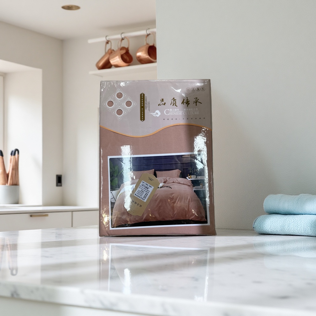 The bedding set includes bed sheets, duvet covers and pillowcases, packaged in a gift box Specification image
