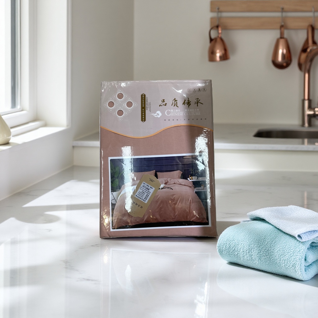 The bedding set includes bed sheets, duvet covers and pillowcases, packaged in a gift box