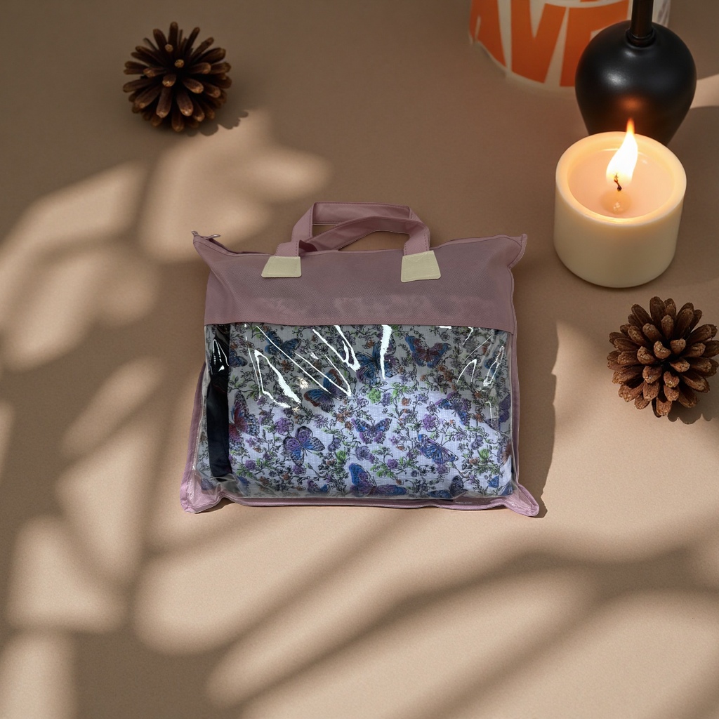 Butterfly-patterned handbags are fashionable, eco-friendly and reusable shopping bags Specification image