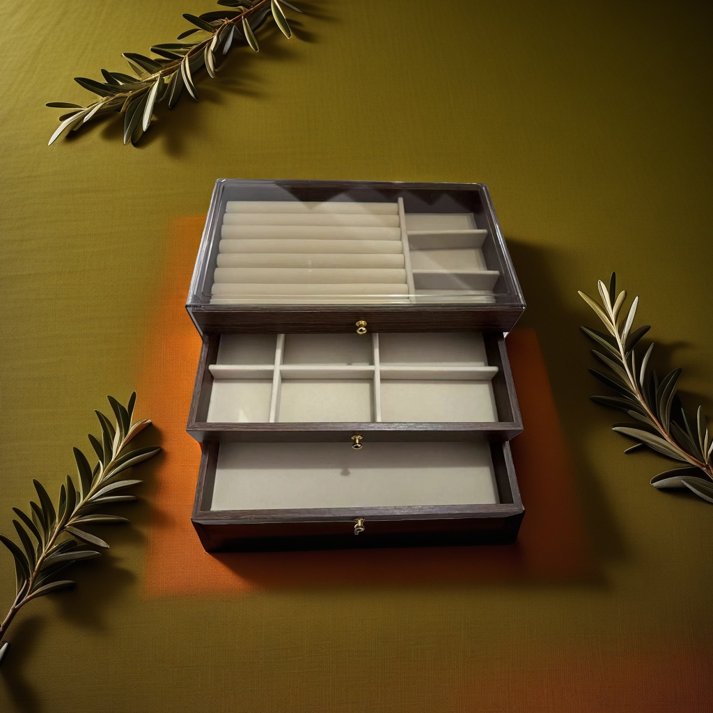 Multi-layer separated dust-proof portable jewelry storage box