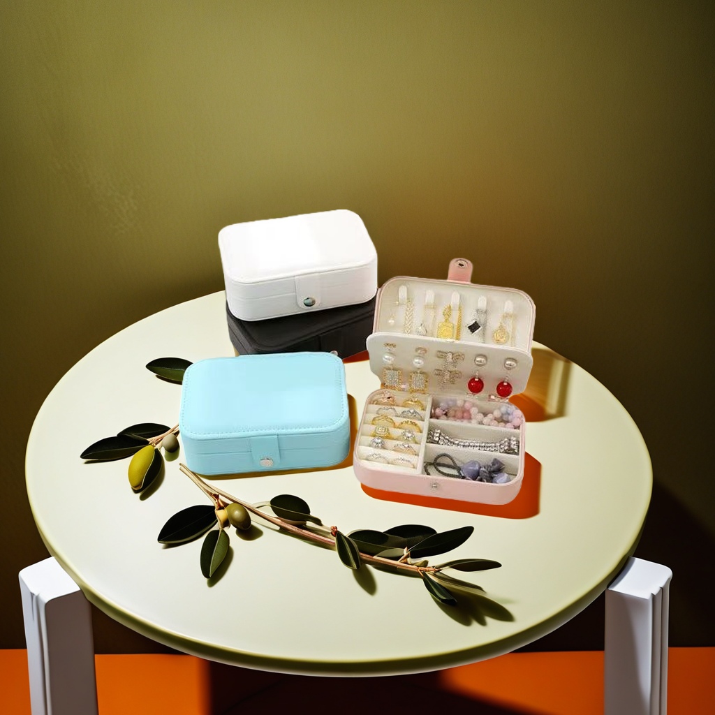 Jewelry storage box, multi-layered compartments, dust-proof jewelry box, portable dressing table storage and organization box details Picture