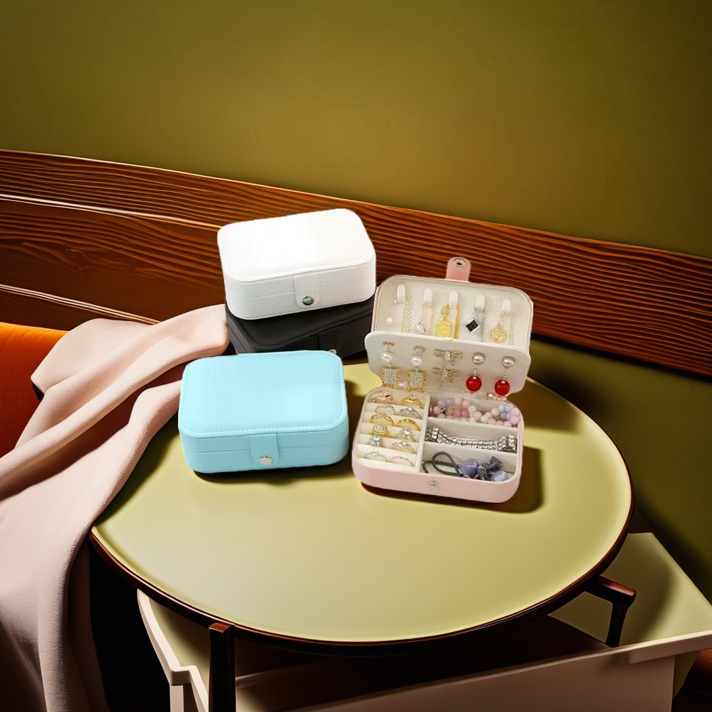Jewelry storage box, multi-layered compartments, dust-proof jewelry box, portable dressing table storage and organization box