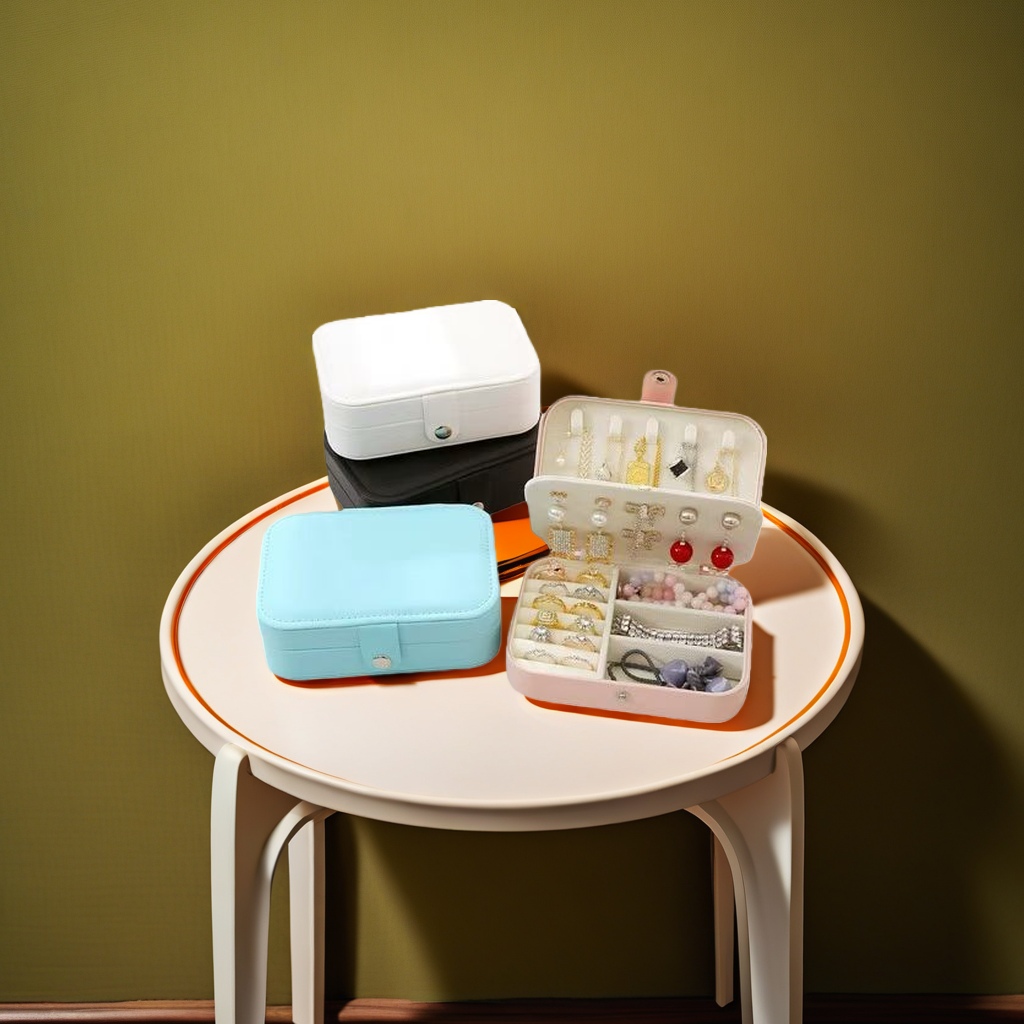 Jewelry storage box, multi-layered compartments, dust-proof jewelry box, portable dressing table storage and organization box Specification image